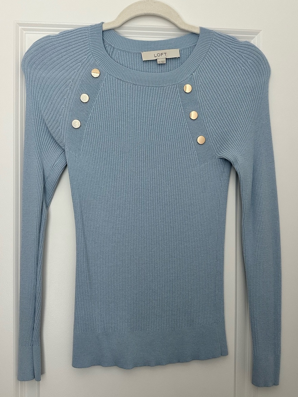 LOFT Blue Ribbed Sweater